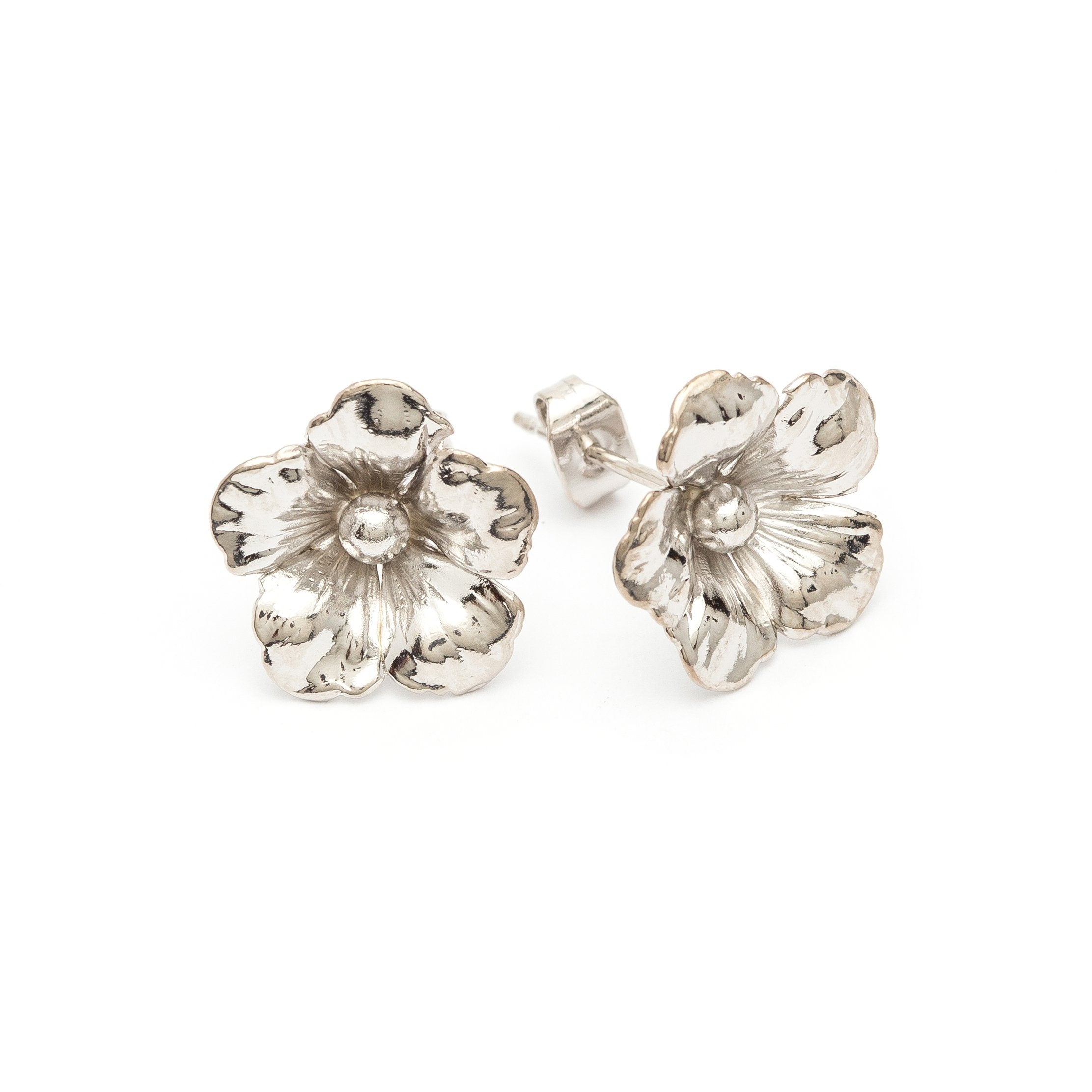 Boucles d'Oreilles Puces Gaïa Argent Fleurs Boucles d'Oreilles Monsieur Simone