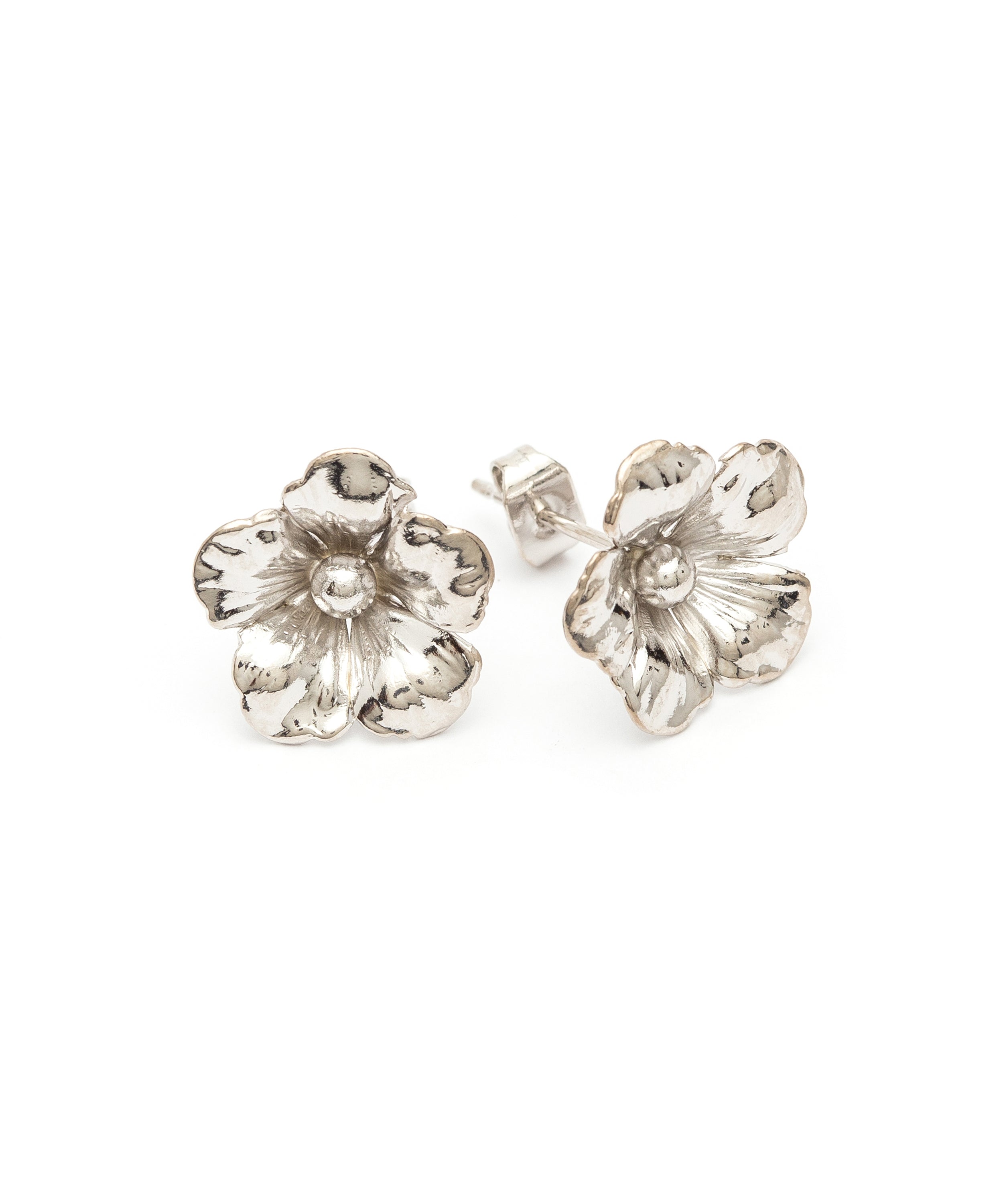 Boucles d'Oreilles Puces Gaïa Argent Fleurs Boucles d'Oreilles Monsieur Simone