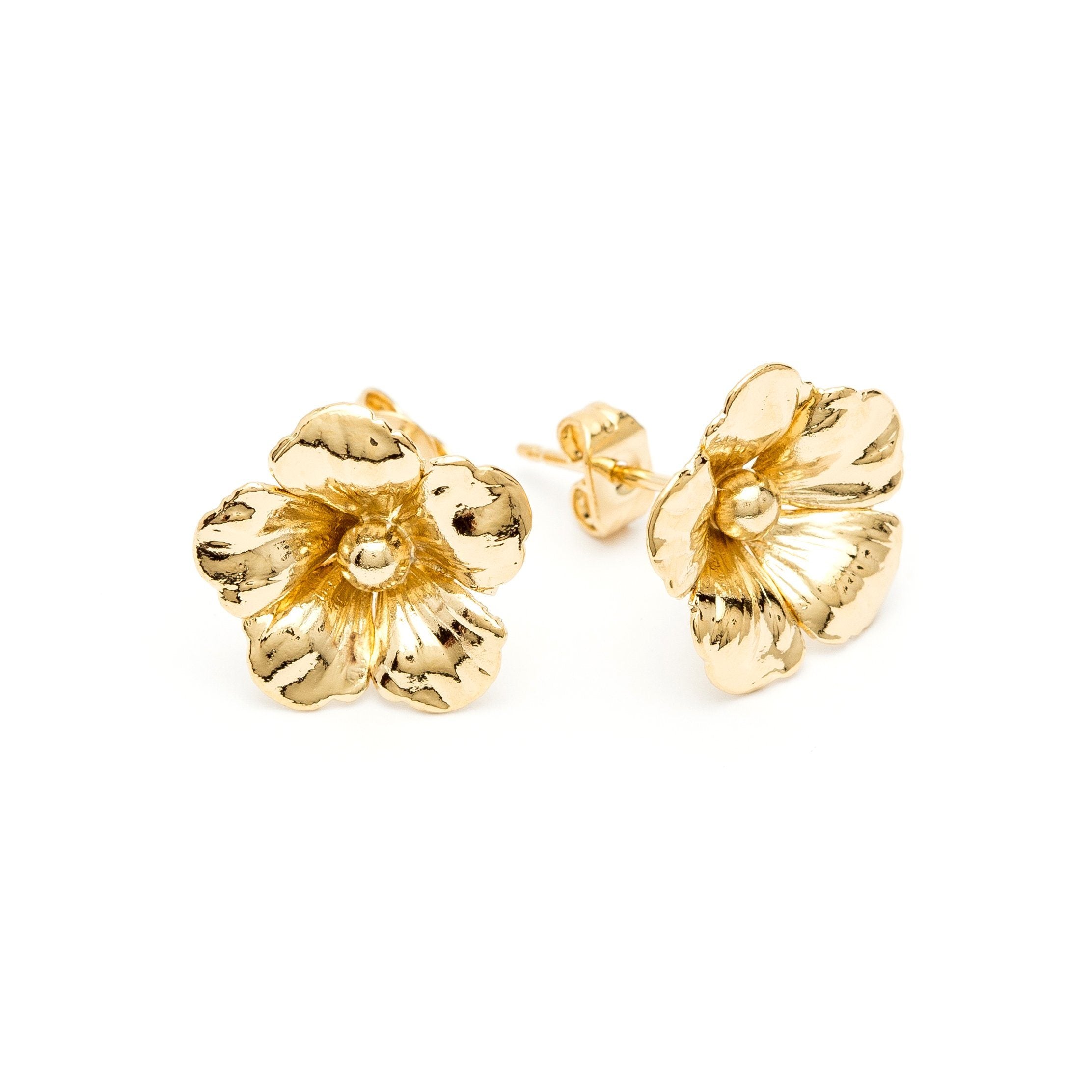 Boucles d'Oreilles Puces Gaïa Or Fleurs Boucles d'Oreilles Monsieur Simone