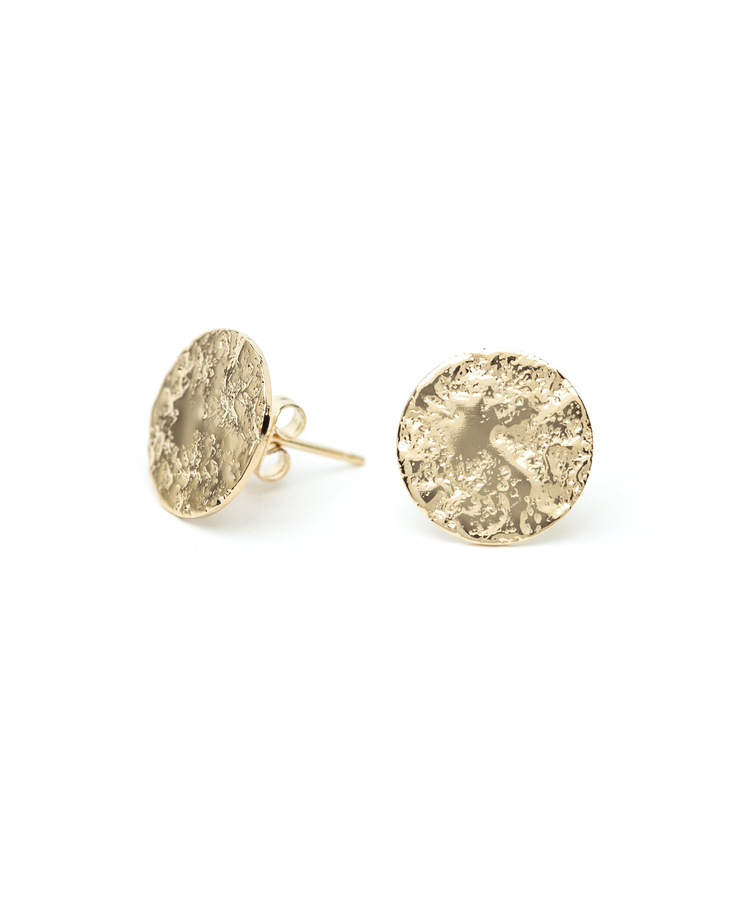 Boucles d'Oreilles Puces Hestia Or Ronds Martelés Boucles d'Oreilles Monsieur Simone
