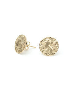 Boucles d'Oreilles Puces Hestia Or Ronds Martelés Boucles d'Oreilles Monsieur Simone