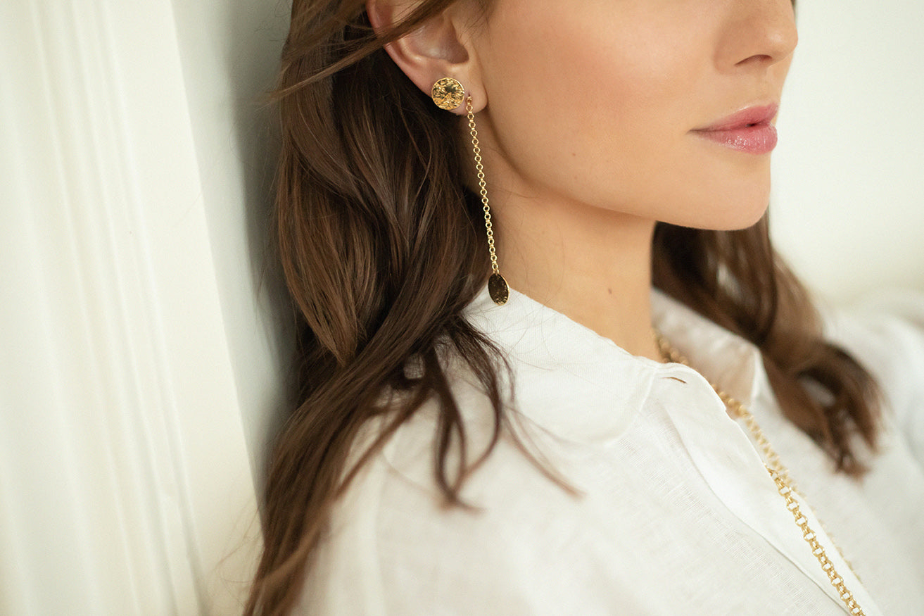 Boucles d'Oreilles Puces Hestia Or Ronds Martelés Boucles d'Oreilles Monsieur Simone