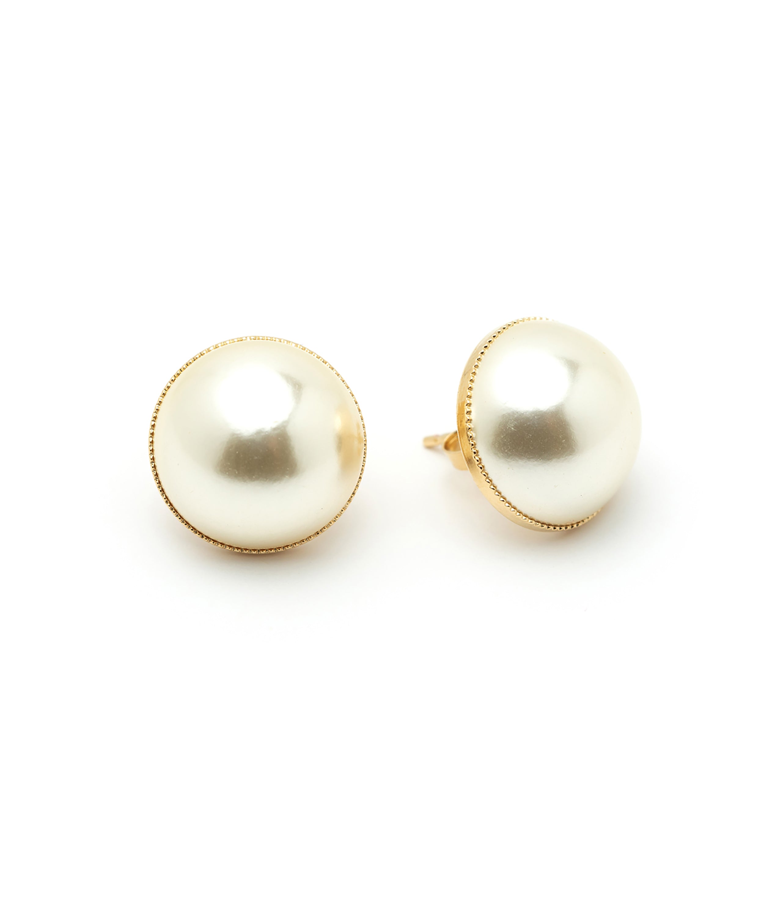 Boucles d'Oreilles Puces Nélya Or Perles Boucles d'Oreilles Monsieur Simone