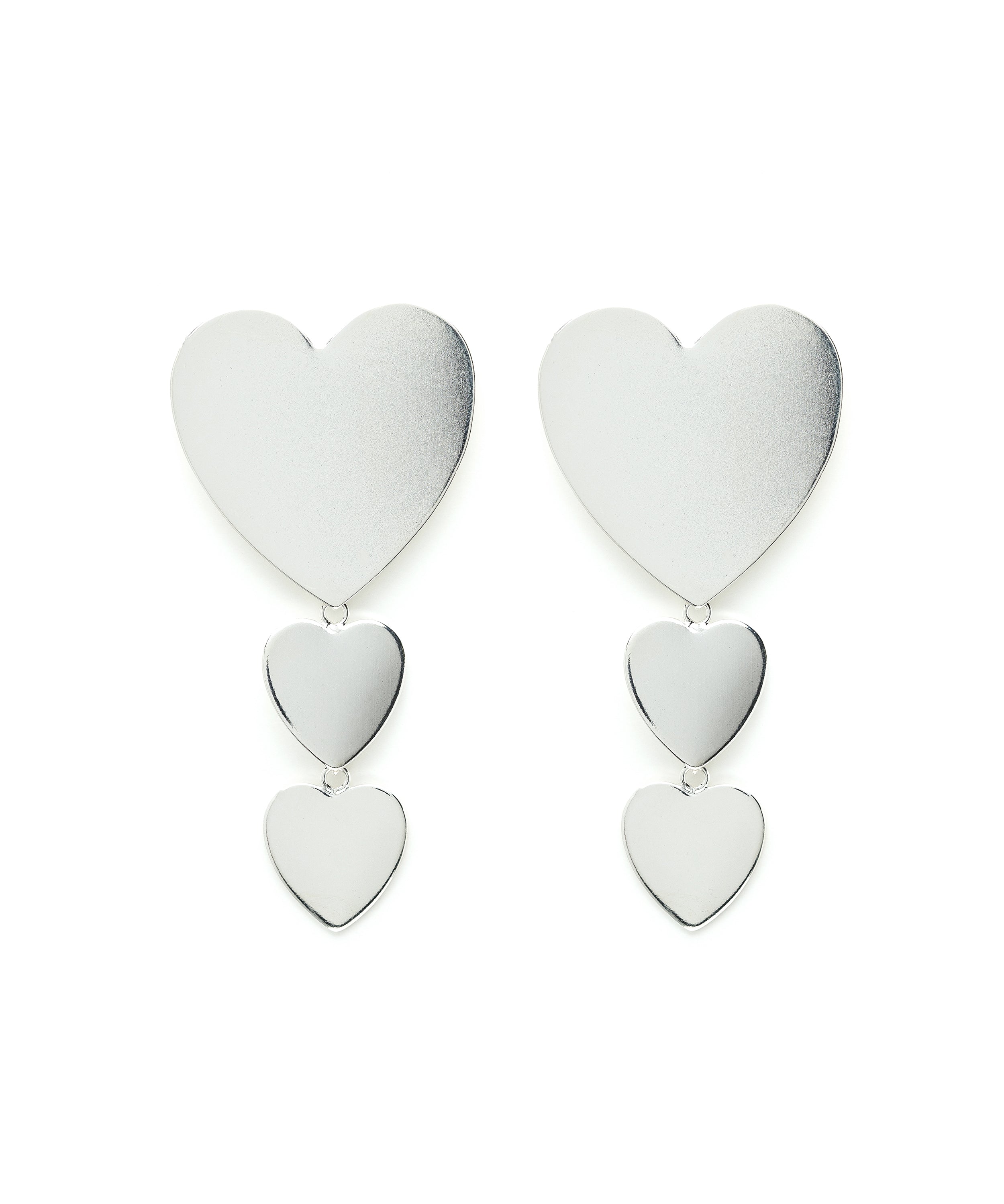 Boucles d'Oreilles Puces Pendantes Aphrodite Argent Coeurs Boucles d'Oreilles Monsieur Simone