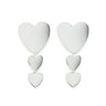 Boucles d'Oreilles Puces Pendantes Aphrodite Argent Coeurs Boucles d'Oreilles Monsieur Simone