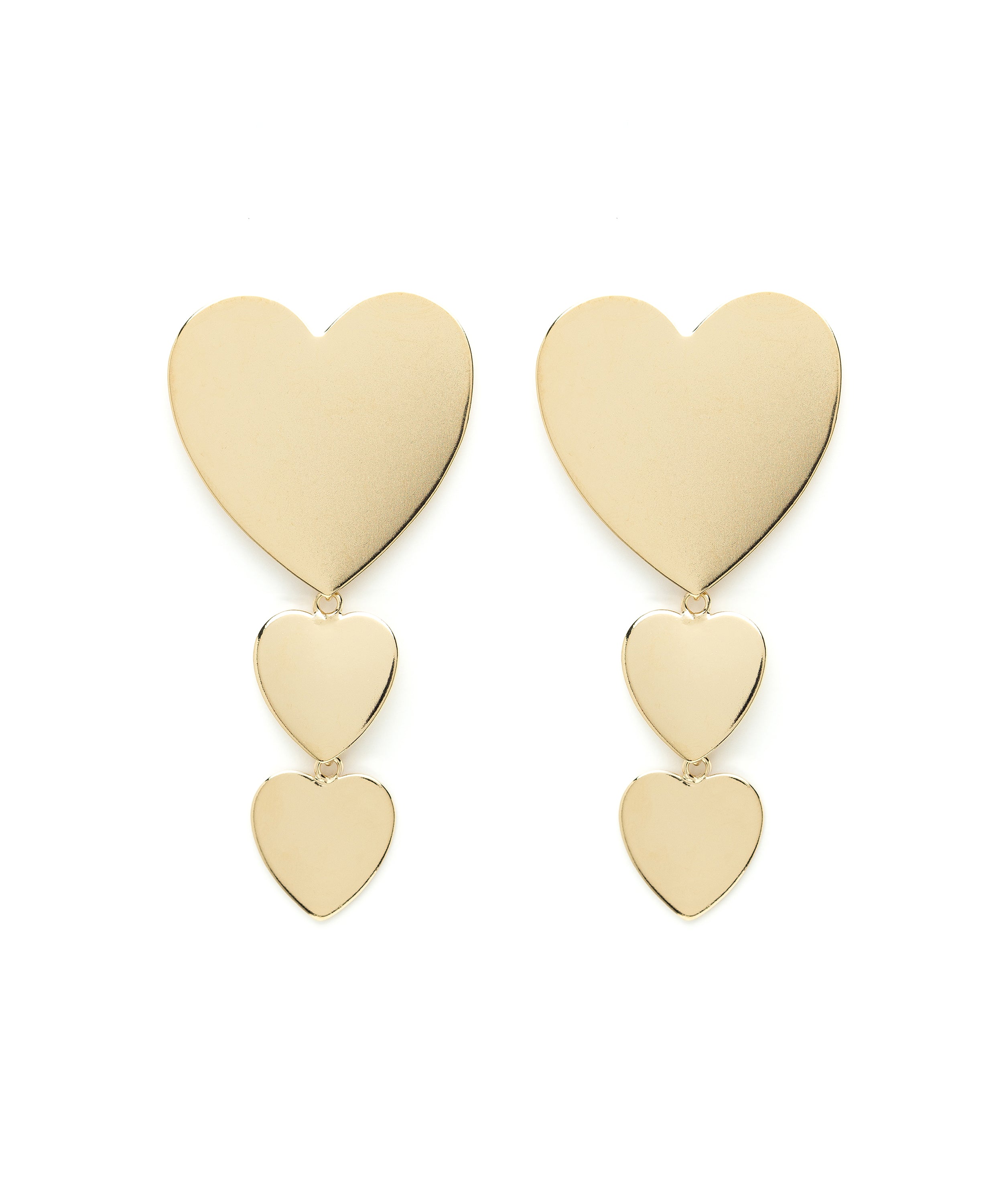 Boucles d'Oreilles Puces Pendantes Aphrodite Or Coeurs Boucles d'Oreilles Monsieur Simone