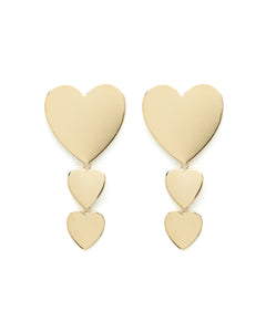 Boucles d'Oreilles Puces Pendantes Aphrodite Or Coeurs Boucles d'Oreilles Monsieur Simone