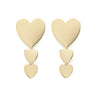 Boucles d'Oreilles Puces Pendantes Aphrodite Or Coeurs Boucles d'Oreilles Monsieur Simone
