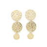 Boucles d'Oreilles Puces Pendantes Hestia Or Ronds Martelés Boucles d'Oreilles Monsieur Simone