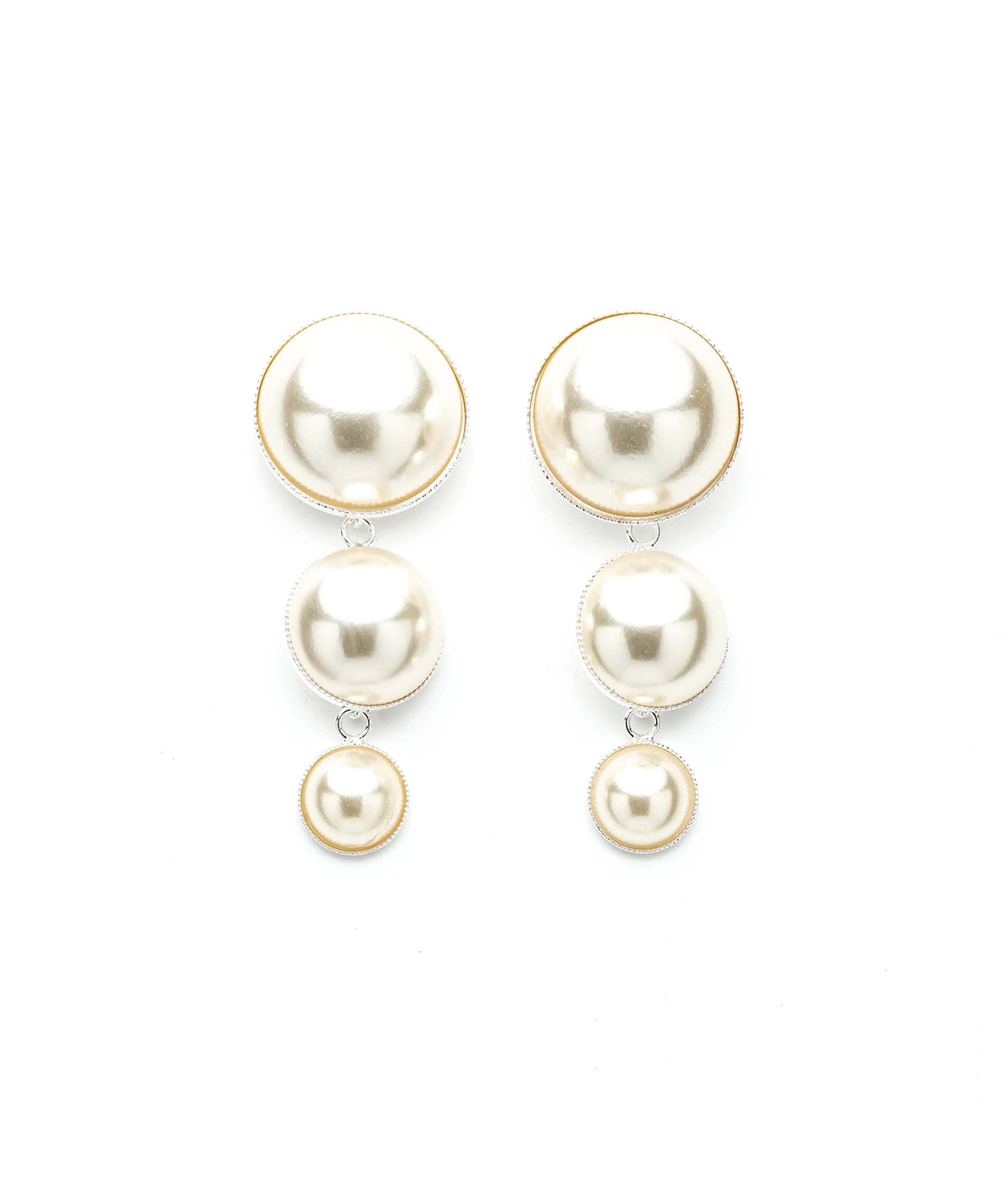 Boucles d'Oreilles Puces Pendantes Nélya Argent Perles Boucles d'Oreilles Monsieur Simone