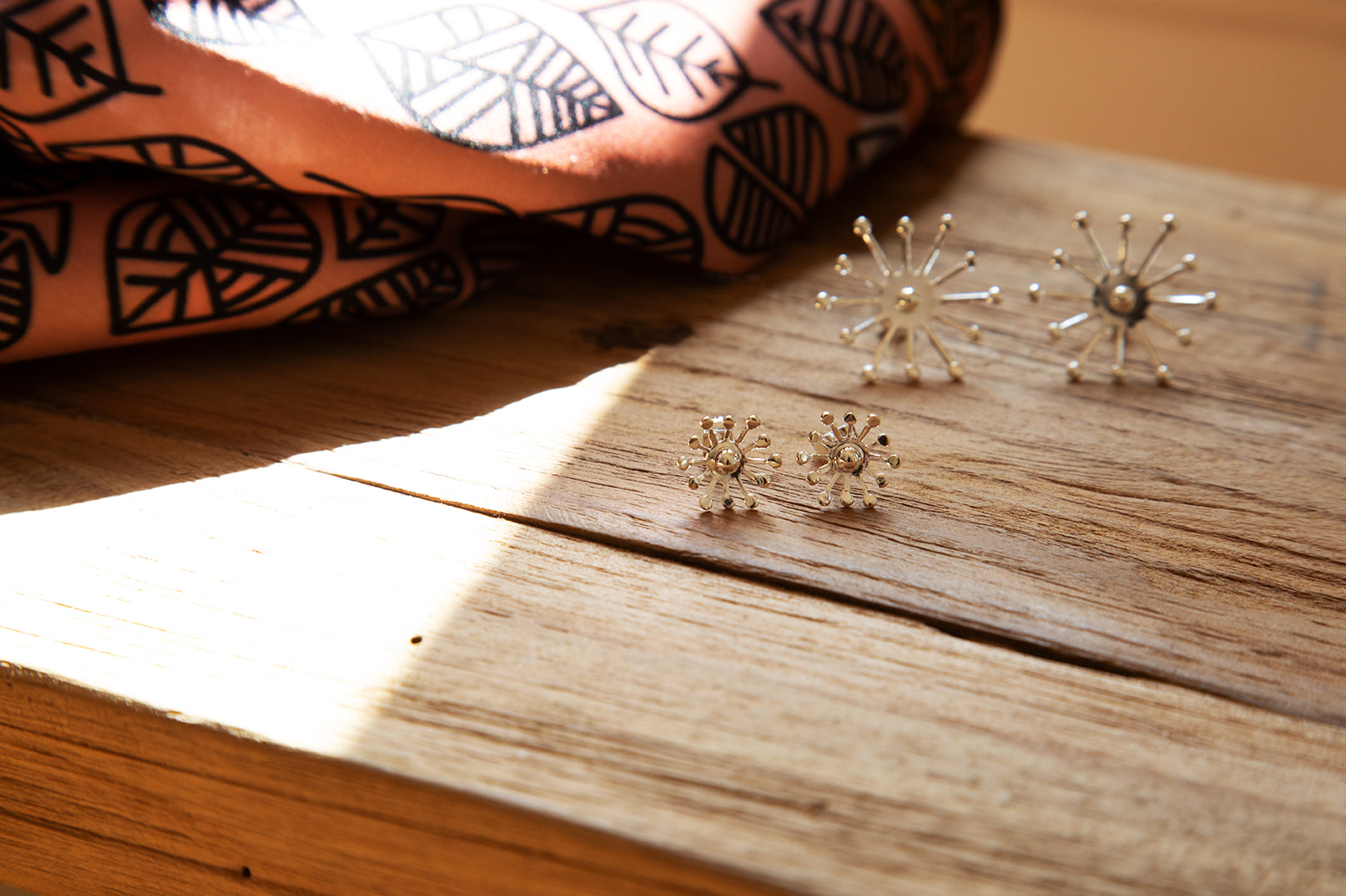 Boucles d'Oreilles Puces Rhéa Argent Flocons Boucles d'Oreilles Monsieur Simone