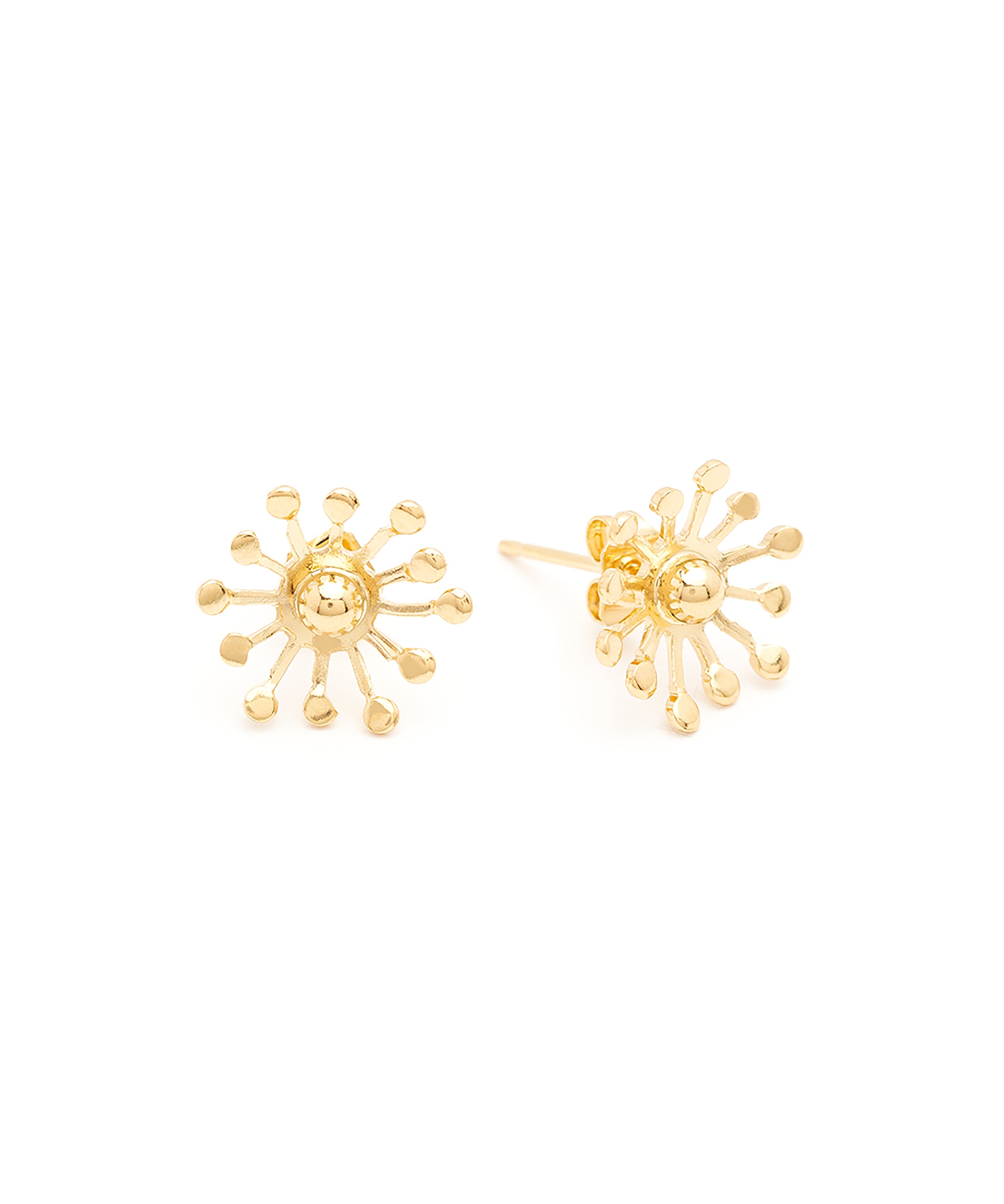 Boucles d'Oreilles Puces Rhéa Or Flocons Boucles d'Oreilles Monsieur Simone