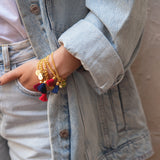 Bracelet Arthur Argent Noir Pompon Bracelets Monsieur Simone