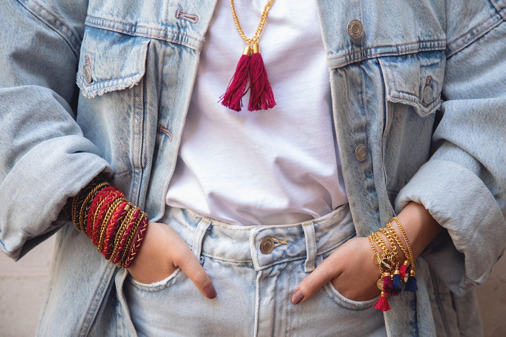 Bracelet Arthur Or Noir Pompon Bracelets Monsieur Simone