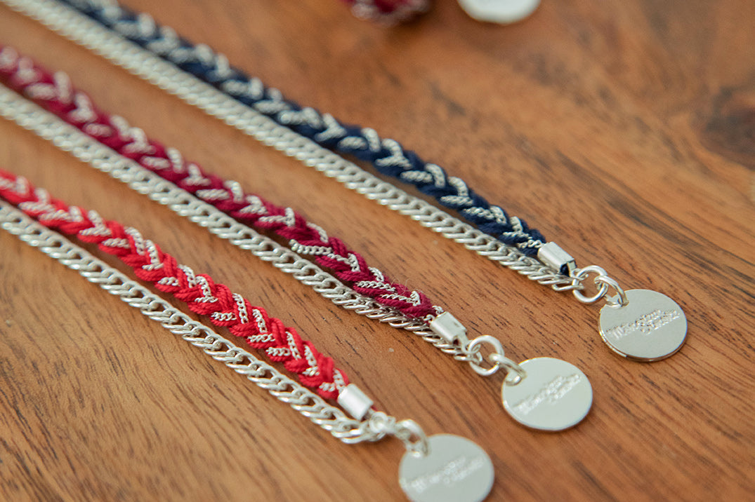 Bracelet Billy Argent Bleu Marine Tressé Bracelets Monsieur Simone
