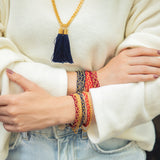 Bracelet Billy Argent Rouge Tressé Bracelets Monsieur Simone