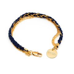 Bracelet Billy Or Bleu Marine Tressé Bracelets Monsieur Simone
