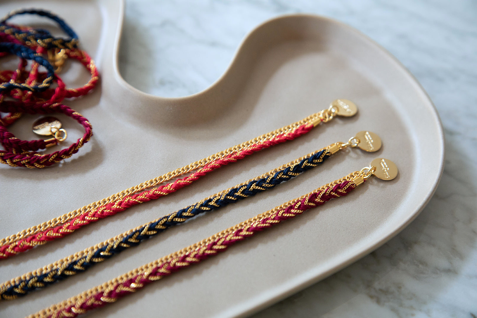 Bracelet Billy Or Bordeaux Tressé Bracelets Monsieur Simone