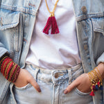 Bracelet Hector Argent Rouge Pompon Bracelets Monsieur Simone