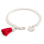 Bracelet Hector Argent Rouge Pompon Bracelets Monsieur Simone