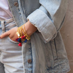 Bracelet Hector Or Bleu Marine Pompon Bracelets Monsieur Simone