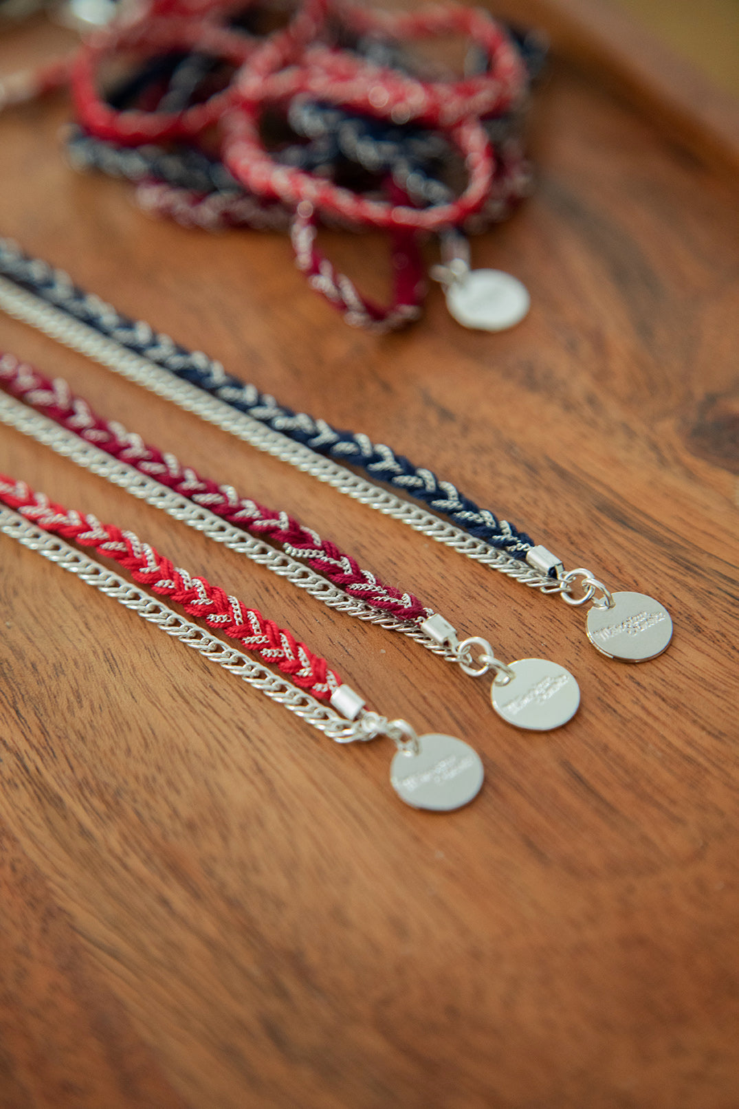 Bracelet Max Argent Bordeaux Tressé Bracelets Monsieur Simone