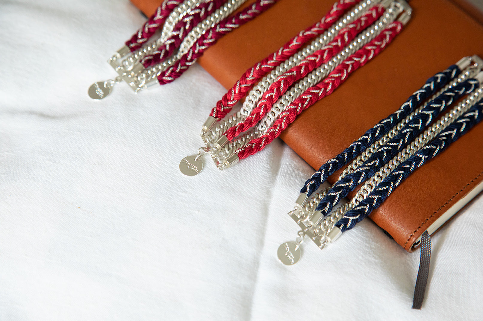 Bracelet Maxi Raoul Argent Bordeaux Tressé Bracelets Monsieur Simone