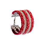 Bracelet Maxi Raoul Argent Rouge Tressé Bracelets Monsieur Simone