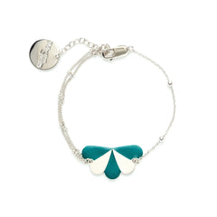 Bracelet Milo Argent Bleu Chardin Paon Rayures Bracelets Monsieur Simone