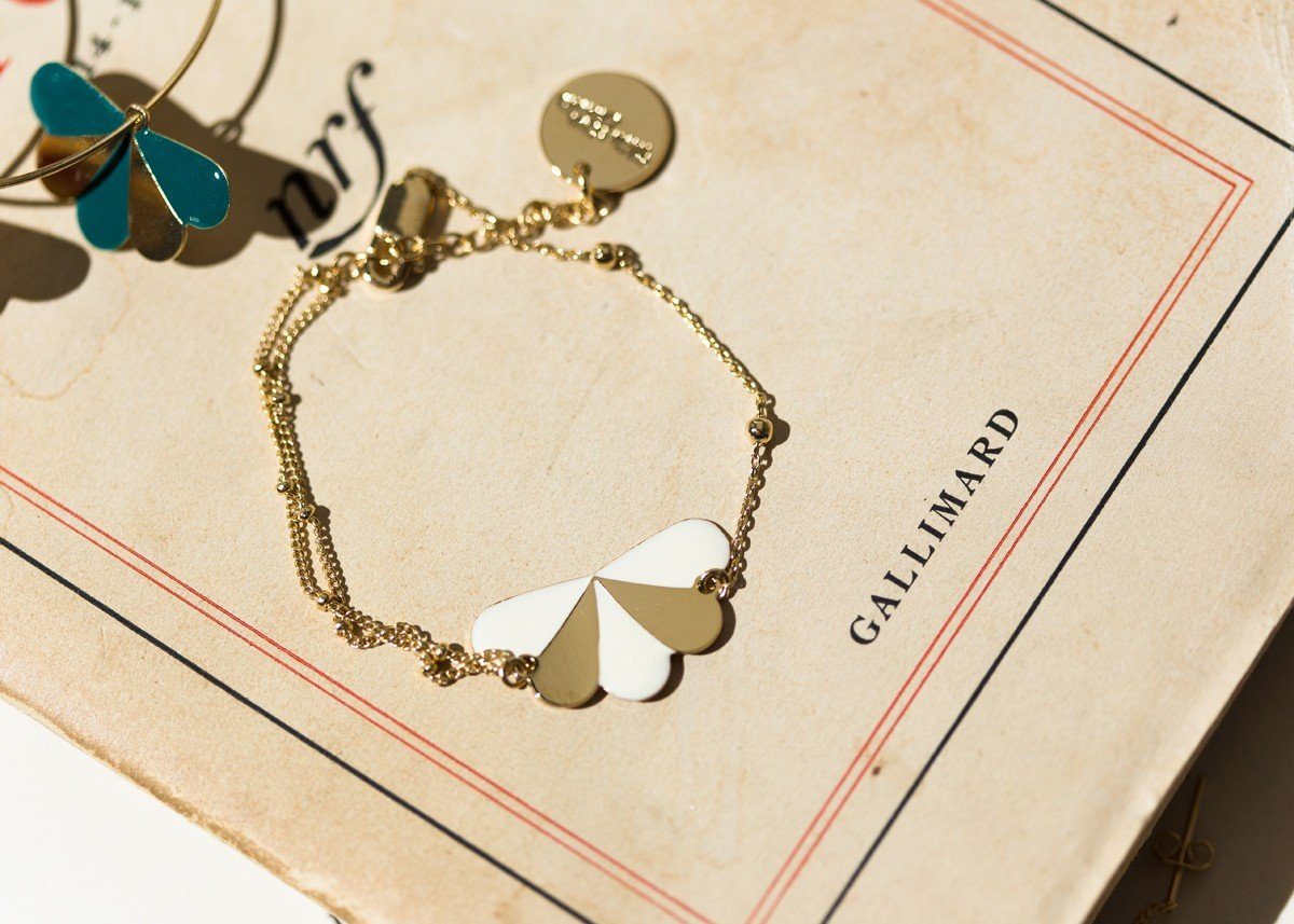 Bracelet Milo Argent Ivoire Paon Rayures Bracelets Monsieur Simone