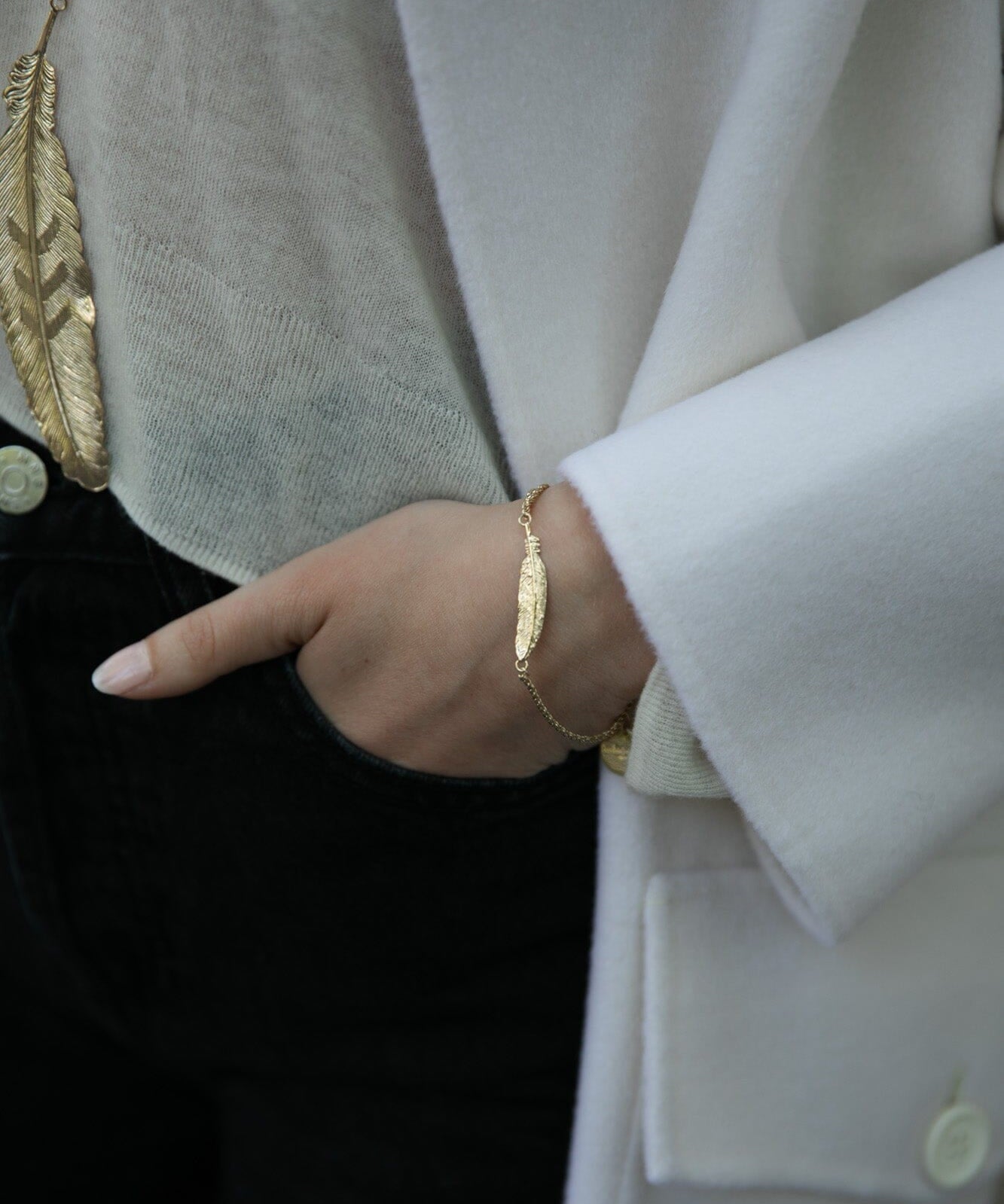 Bracelet Phébé Argent Plume Bracelets Monsieur Simone