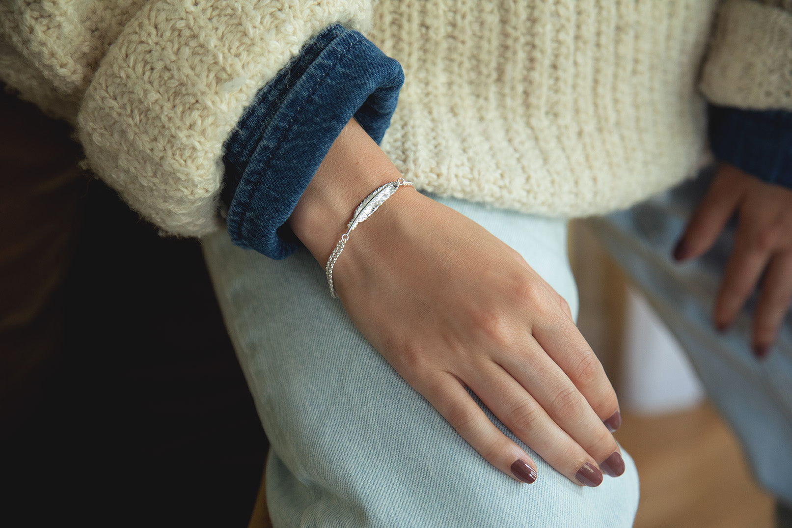 Bracelet Phébé Argent Plume Bracelets Monsieur Simone