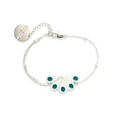 Bracelet Tao Argent Bleu Chardin Paon Ronds Bracelets Monsieur Simone