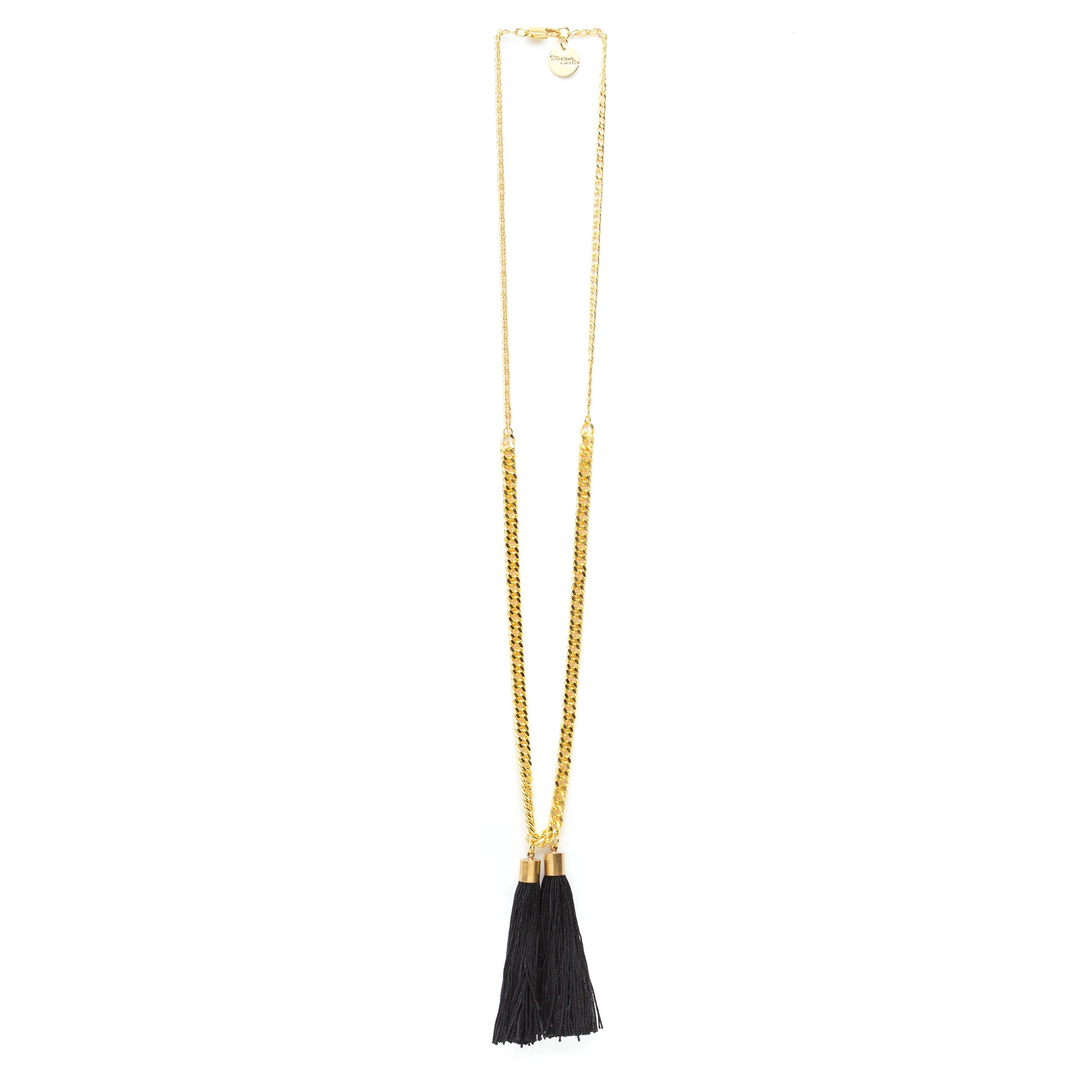 Collier Henri Or Noir Pompons Colliers Monsieur Simone