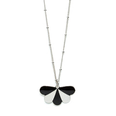 Collier Milo Argent Noir Paon Rayures Colliers Monsieur Simone