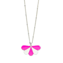 Collier Milo Argent Rose Paon Rayures Colliers Monsieur Simone