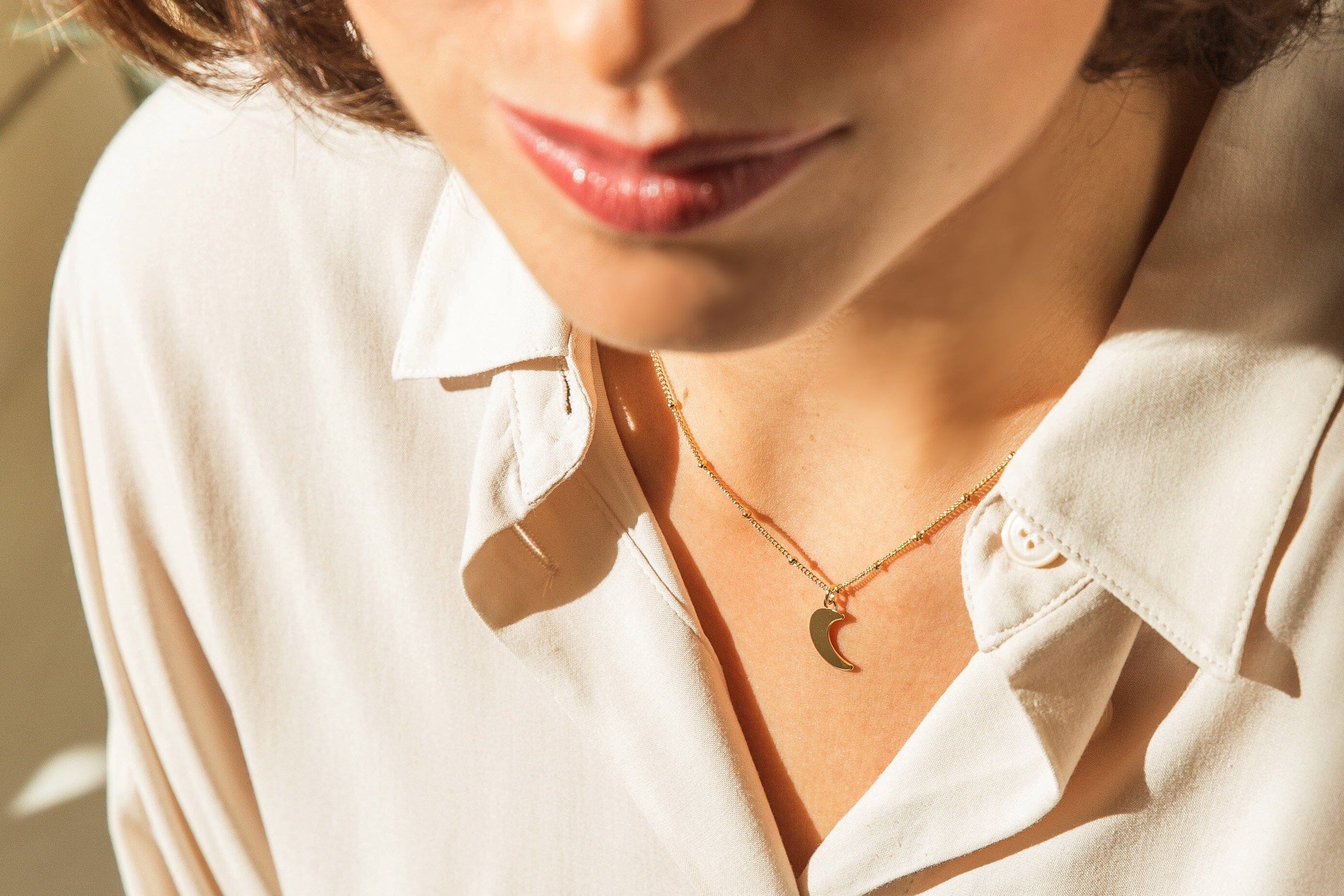 Collier Séléné Or Lune Colliers Monsieur Simone