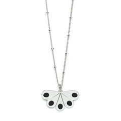 Collier Tao Argent Noir Paon Ronds Colliers Monsieur Simone