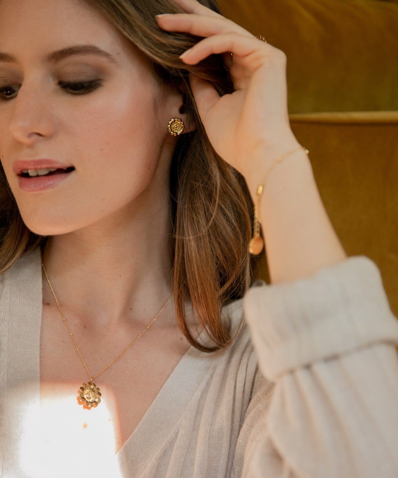 Collier Théia Or Fleur Colliers Monsieur Simone