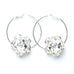 Créoles Aglaé Argent Fleur Boucles d'Oreilles Monsieur Simone