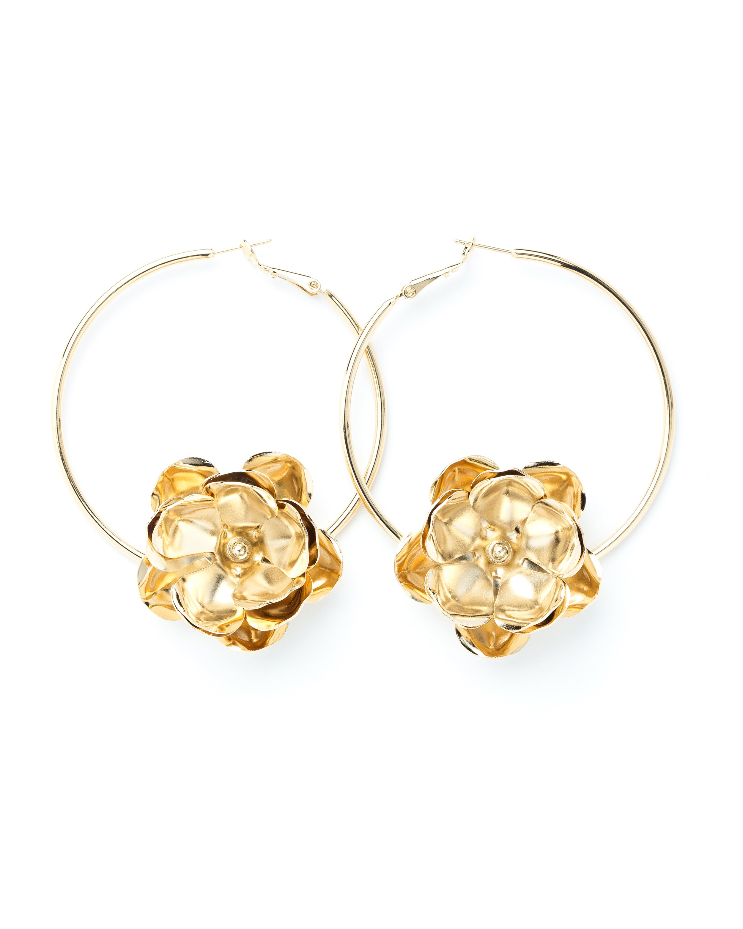 Créoles Aglaé Or Fleur Boucles d'Oreilles Monsieur Simone