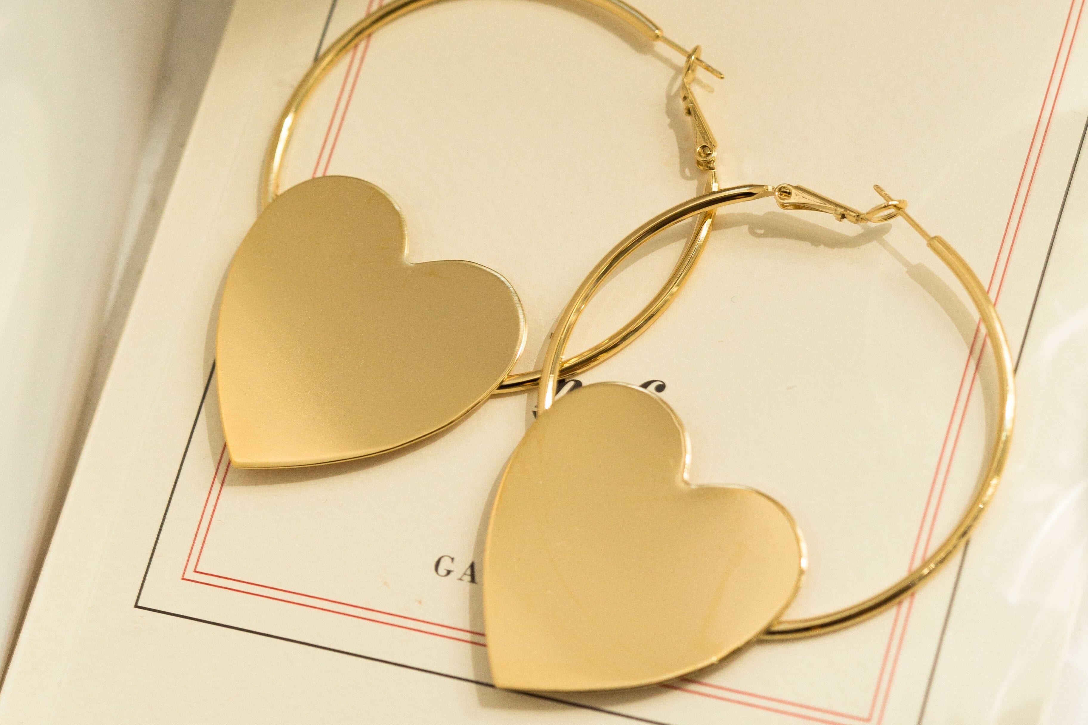 Créoles Aphrodite Argent Coeur Boucles d'Oreilles Monsieur Simone