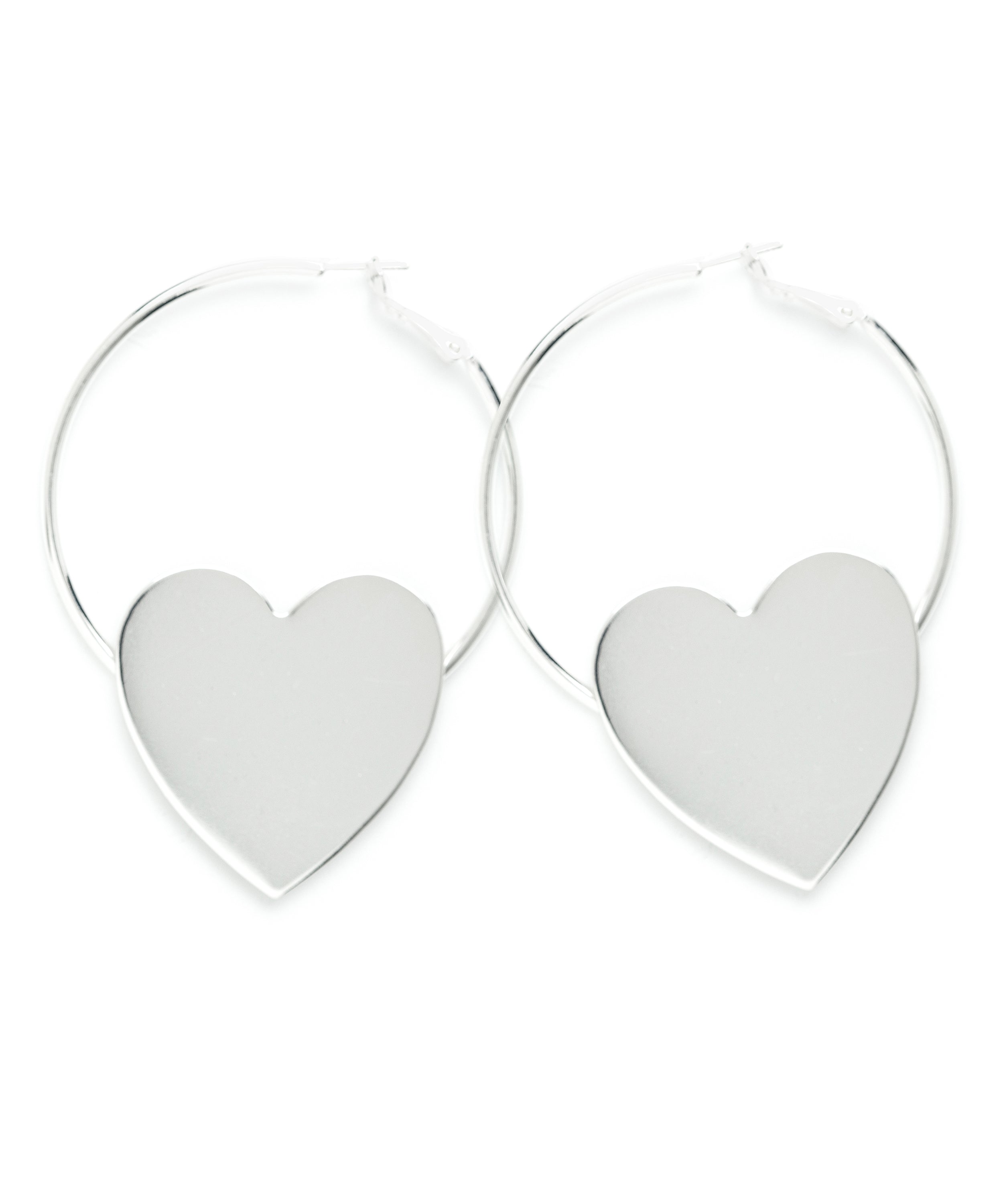 Créoles Aphrodite Argent Coeur Boucles d'Oreilles Monsieur Simone