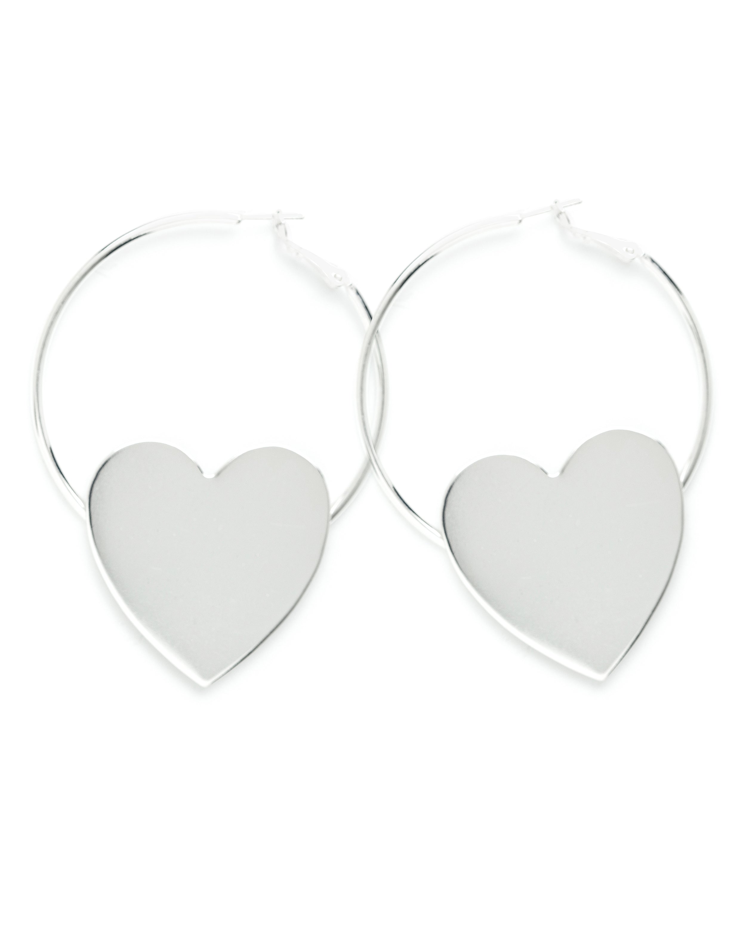 Créoles Aphrodite Argent Coeur Boucles d'Oreilles Monsieur Simone