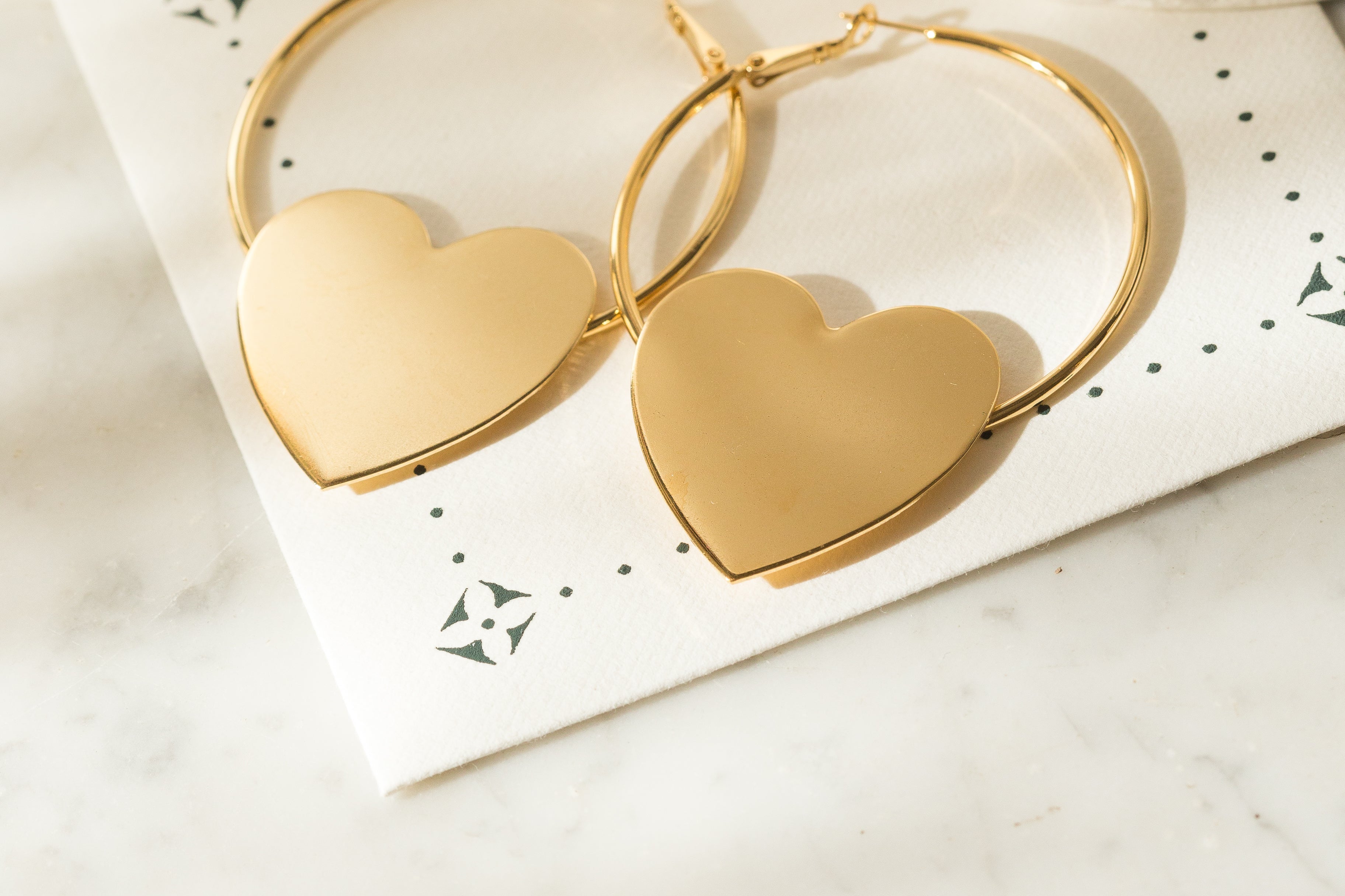 Créoles Aphrodite Or Coeur Boucles d'Oreilles Monsieur Simone