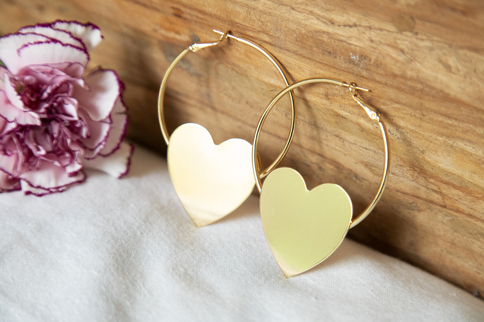 Créoles Aphrodite Or Coeur Boucles d'Oreilles Monsieur Simone