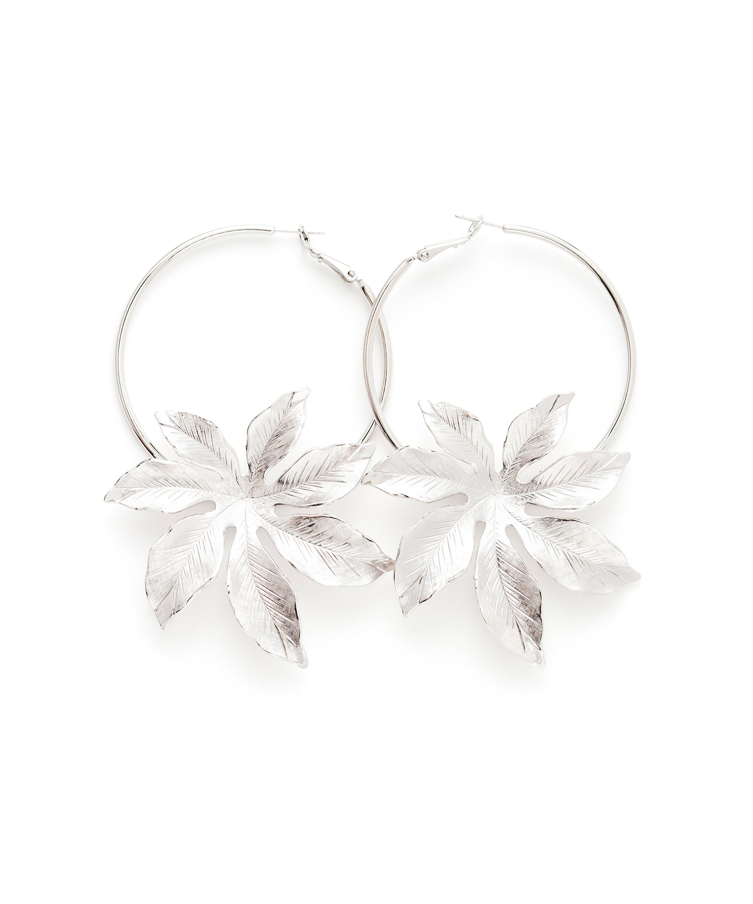 Créoles Chloris Argent Fleurs Boucles d'Oreilles Monsieur Simone