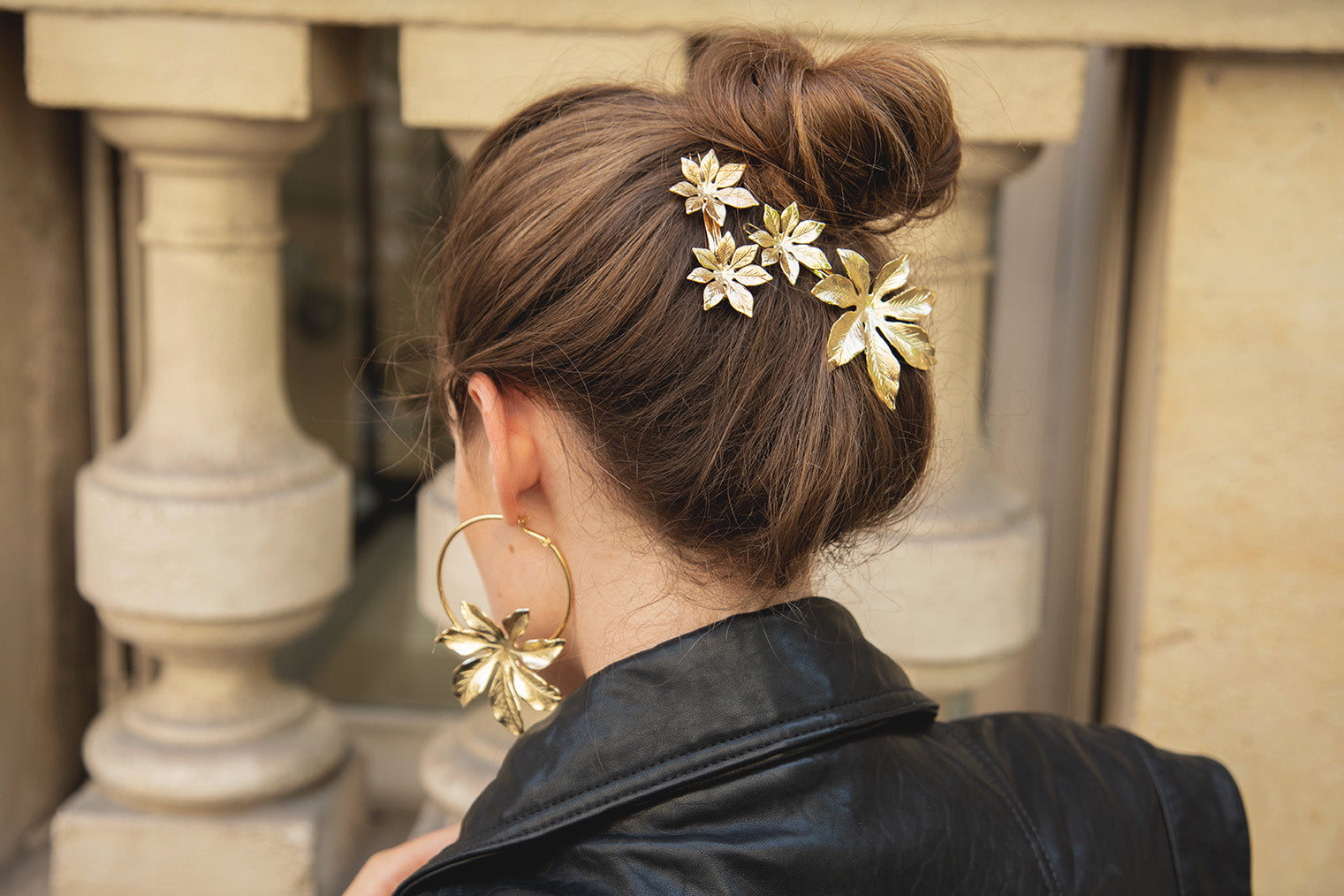 Créoles Chloris Argent Fleurs Boucles d'Oreilles Monsieur Simone