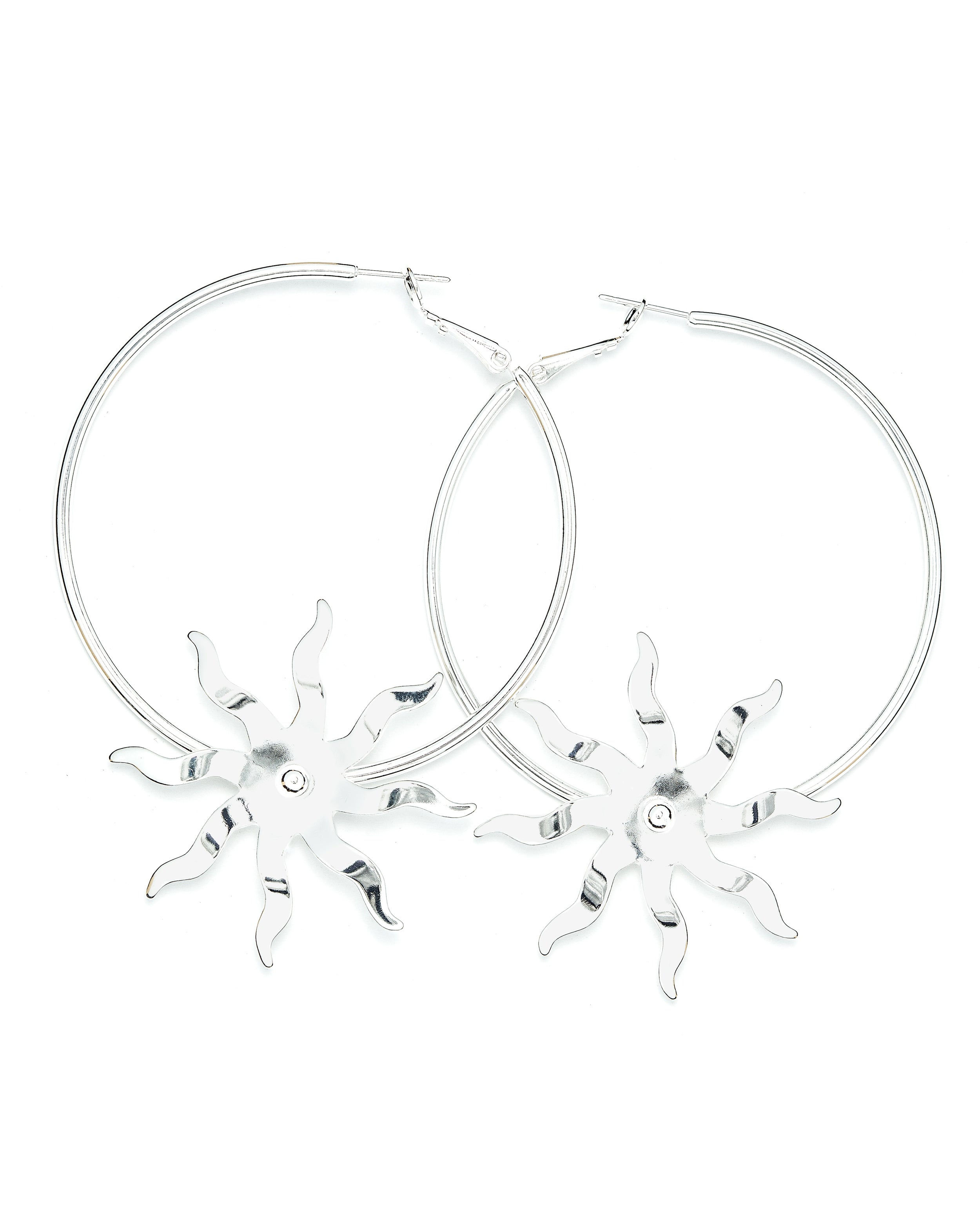 Créoles Éos Argent Soleils Boucles d'Oreilles Monsieur Simone