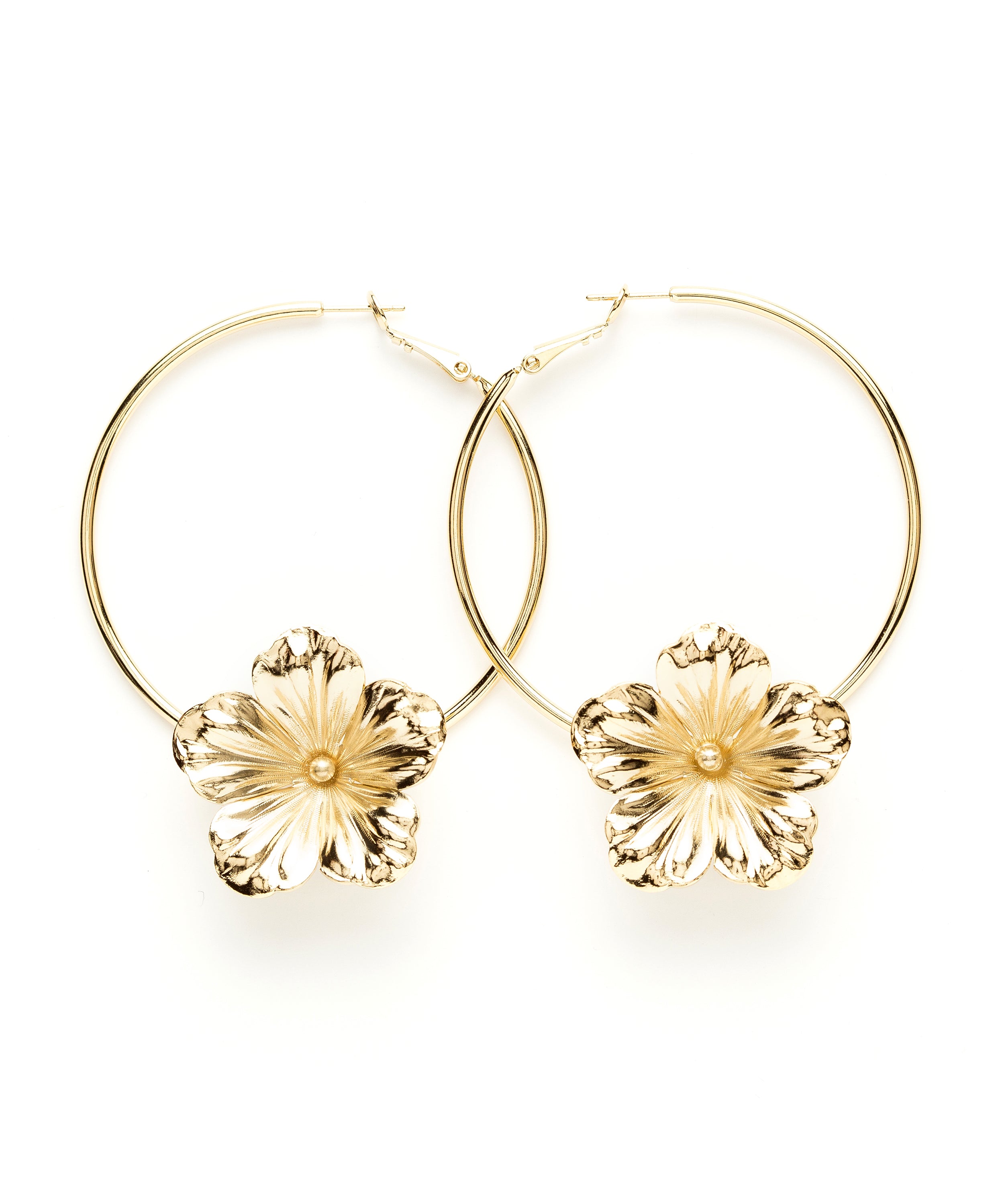 Créoles Gaïa Or Fleurs Boucles d'Oreilles Monsieur Simone